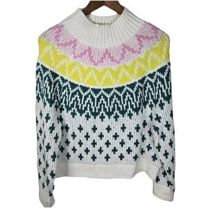 Old Navy Fair Isle Knit Sweater Cabincore Ski Lodge Small